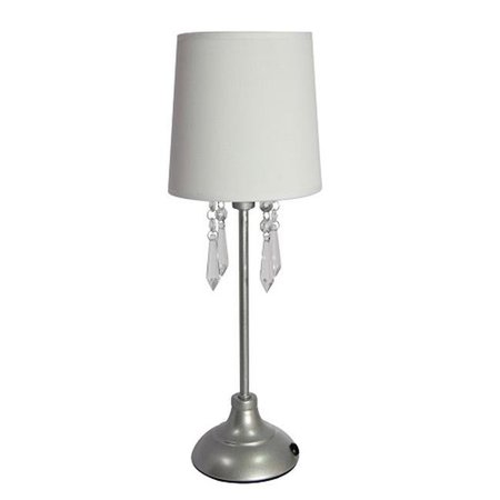 ALL THE RAGES All The Rages LT3018-WHT Table Lamp with White Shade and Hanging Acrylic Beads LT3018-WHT